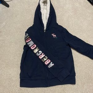 Abercrombie girls fleece line zip up